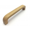 Designgriff aus Holz mit einem Lochabstand von 128 mm und einer Gesamtlänge von 142 mm.