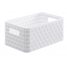 Aufbewahrungsbox aus Kunststoff in Rattanimitation für das Badezimmer oder den Kleiderschrank mit den Maßen 126 x 185 x 280 mm und einem Volumen von 6 Litern