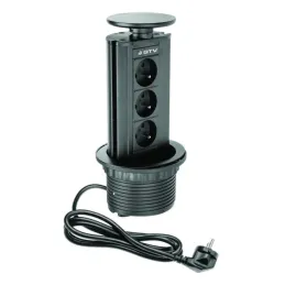 Ausziehbare elektrische Steckdose BIGG 100 FRENCH 3x230V / Schwarz