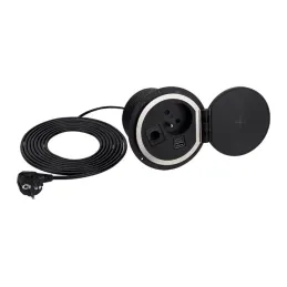 Innensteckdose für Tisch LUPO FRENCH 1x230V + USB A/C - Schwarz