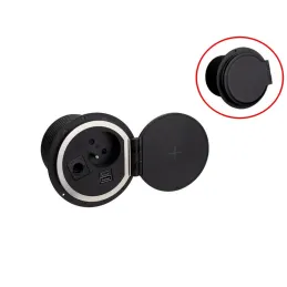 Innensteckdose für Tisch LUPO FRENCH 1x230V + USB A/C - Schwarz