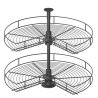 Schwenkbares System mit zwei Einlegeböden für Eckschränke, das höhenverstellbar ist und mit einem Durchmesser von 740 mm erhältlich ist.
Das Mindestmaß der Tür beträgt 400 mm.
