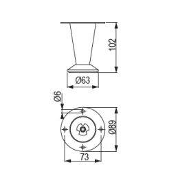 Möbelfuß PALMA / Gebürstetes Messing