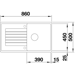 Keramikspüle Blanco ZIA 5 S / Kaffee