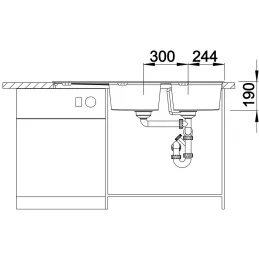 Keramikspüle Blanco ZIA 8 S / Anthrazit