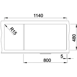Keramikspüle Blanco ZIA 8 S / Weiß soft