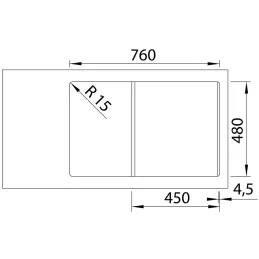 Keramikspüle Blanco ADIRA 45 S mit Exzenter / Anthrazit