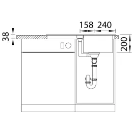 Keramikspüle Blanco ADIRA 45 S mit Exzenter / Weiß