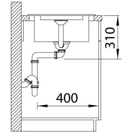 Blanco ADIRA 45 S Spülbecken aus Keramik mit Exzenter / Vulkan-Grau