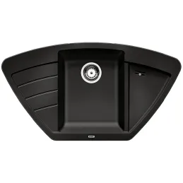 Blanco ZIA 9 E Eckspüle aus Keramik / Schwarz