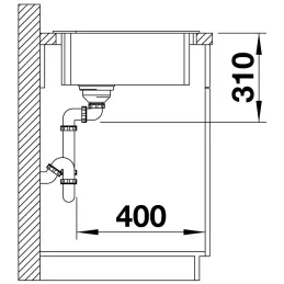 Blanco ZIA 9 E Eckspüle aus Keramik / Anthrazit