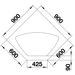 Blanco ZIA 9 E Eckspüle aus Keramik / Anthrazit