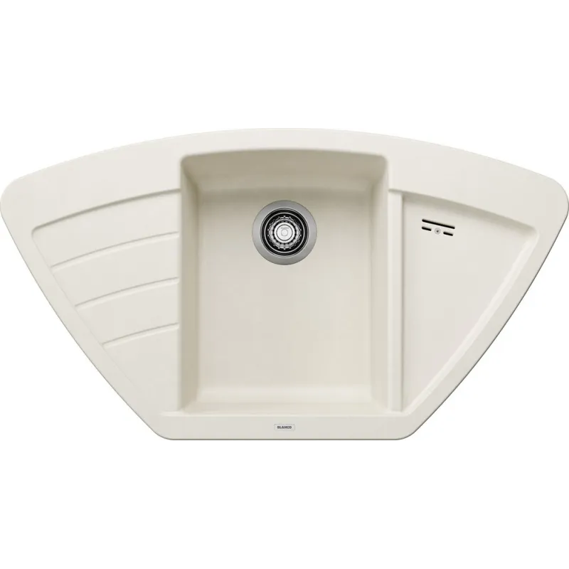 Blanco ZIA 9 E Eckspüle aus Keramik / Softweiß