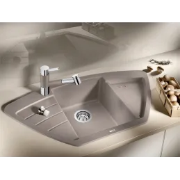 Blanco ZIA 9 E Eckspüle aus Keramik / Vulkan-Grau