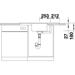 Blanco ZIA 9 E Eckspüle aus Keramik / Kaffee