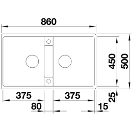 Blanco ZIA 9 Spülbecken aus Keramik / Schwarz