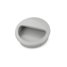 Einfacher Kunststoffgriff zum Einfräsen in Türen mit einem Einbaudurchmesser von 50 mm und einer Einbauhöhe von 10,3 mm