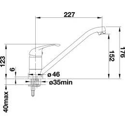 Set Blanco Edelstahlspüle DANA 6 + Armatur DARAS / Glänzendes Chrom