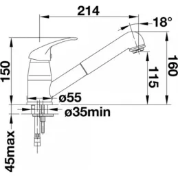 Set Blanco Edelstahlspüle DANA 6 + Armatur DARAS-S mit Brause / Glänzendes Chrom
