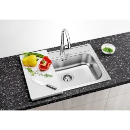 Set Blanco Edelstahlspüle DANA 6 + Armatur MIDA / Glänzendes Chrom