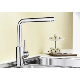 Set Blanco Edelstahlspüle DANA 6 + Armatur MILA / Glänzendes Chrom