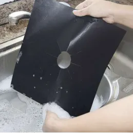 Satz mit 5 Stück Unterlagen für Gasherd-Brenner / Schwarz