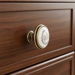 Keramik-Knopf FRIDA / Altgold