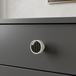 Holzknopf ARSIA / Weiß -...