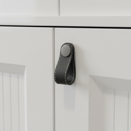 Knopf CASE / Leder schwarz