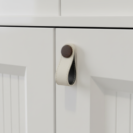 Knopf CASE / Leder weiß