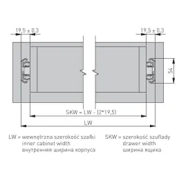 Kugelauszug ohne Dämpfung 53 mm - hohe Belastung
