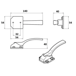 Griff LUIS / Altmessing