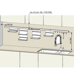 Hängeregal-Set OXXO IV 600 mm / Anthrazit