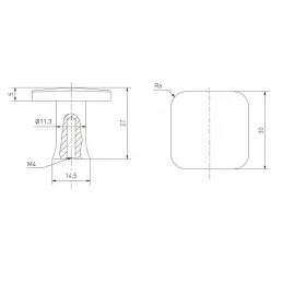 Knopfgriff LANDRA / Gebürstetes Gold
