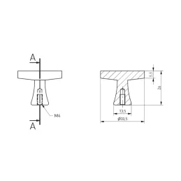 Knopfgriff MAIRA / Schwarz matt