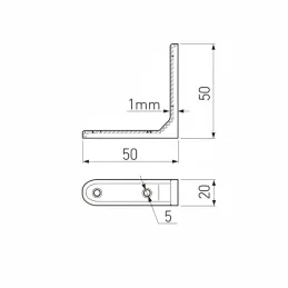 Verbindungswinkel 50 x 50 mm / Nickel
