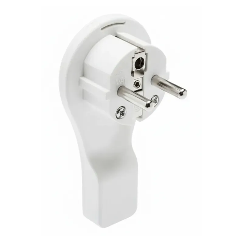 Flacher Steckdosenstecker / Weiß