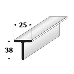 Universelle Verbindungsschiene für Arbeitsplatte 38 mm für gerade ABS-Kante / Aluminium