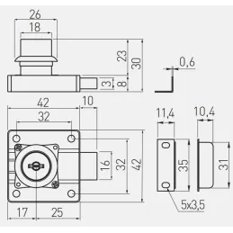 Metallschubladenschloss NEO / Schwarz