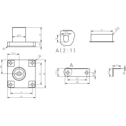 Metallschubladenschloss NEO / Schwarz