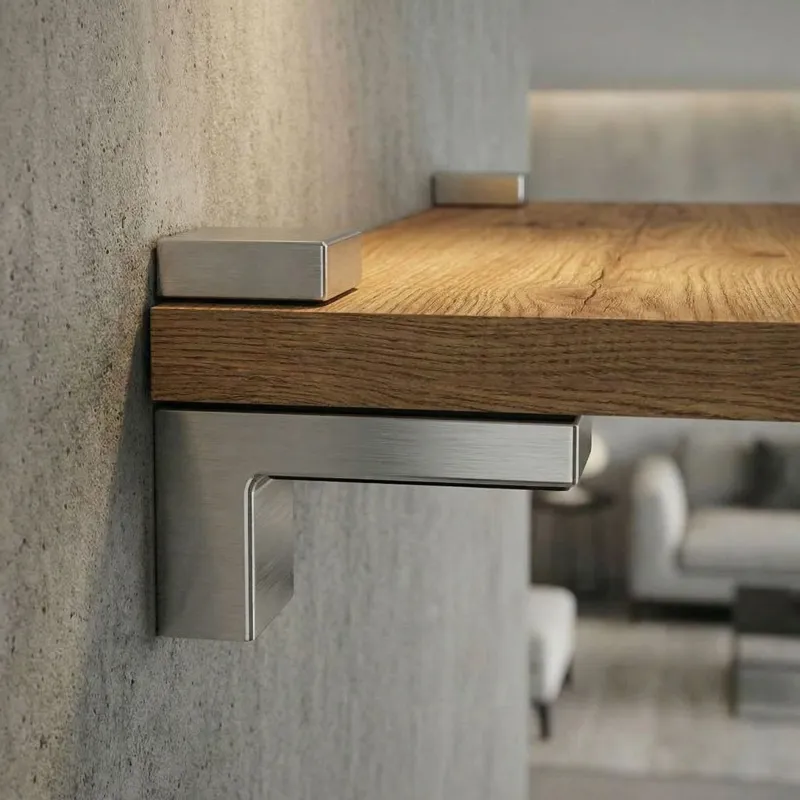 Regalhalter QUADRO / Edelstahl