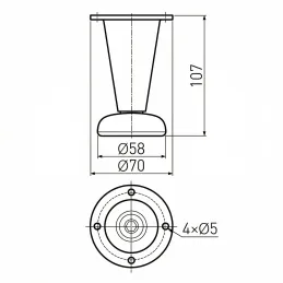 Möbelfuß PALMA / Nickel matt