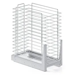 Ausziehbarer Wäschekorb mit Dämpfung und Türbefestigung ORTA / Glänzendes Chrom