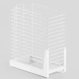 Ausziehbarer Wäschekorb mit Dämpfung und Türbefestigung ORTA / Weiß matt