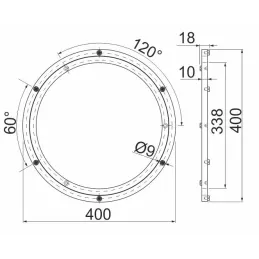 Drehbares System unter dem Regal oder TV 400 mm / Aluminium