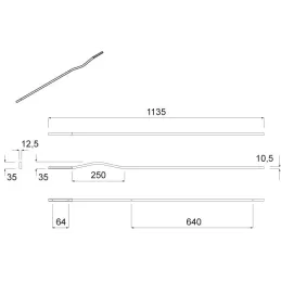 Kleiderstangen-Griff ALEA / Schwarz matt