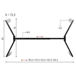Tischkonstruktion ROXA / Schwarz matt
