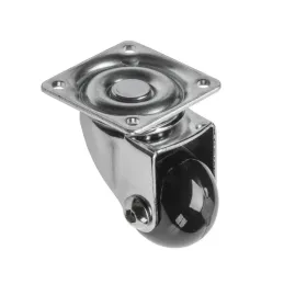 Möbelrolle ohne Bremse LINOX 35 / Chrom - Schwarz