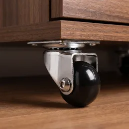 Möbelrolle ohne Bremse LINOX 35 / Chrom - Schwarz