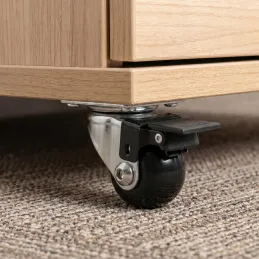 Möbelrolle mit Bremse LINOX 35 / Chrom - Schwarz